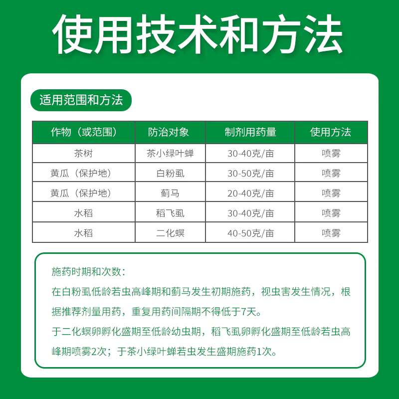 惠光武士20%呋虫胺蓟马稻飞虱茶小绿叶蝉白粉虱二化螟农药