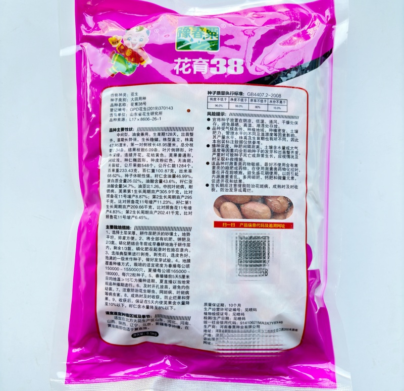 花育38花生种子优质高产耐旱抗病商品性佳
