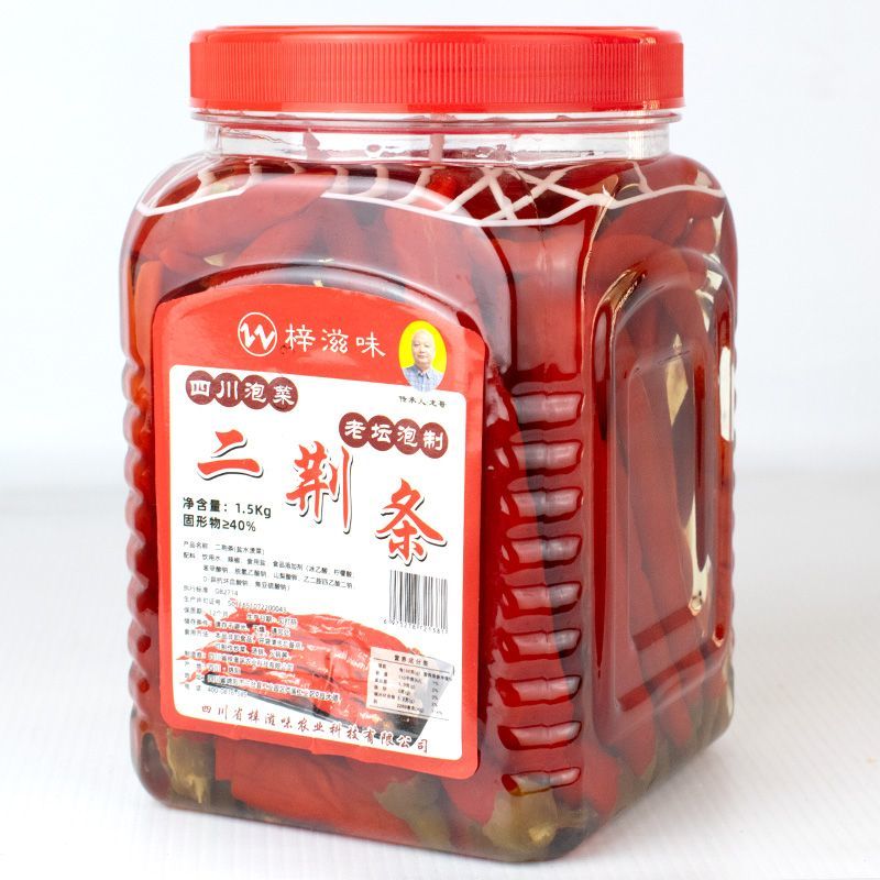 老坛泡二荆条1.5千克*6瓶装腌制泡菜泡红椒泡海椒