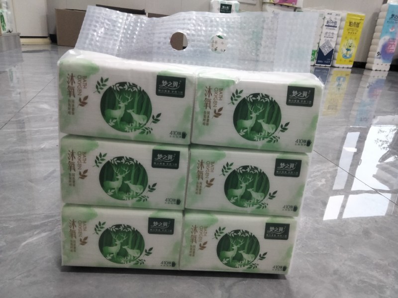 抽纸纸巾，410张，六连包。柔韧不掉屑，干湿两用