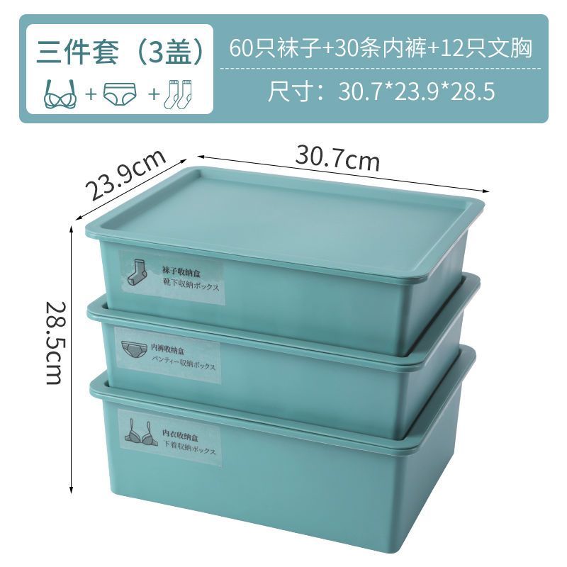 内衣收纳盒塑料放内裤袜子文胸分格整理箱宿舍收纳神器三