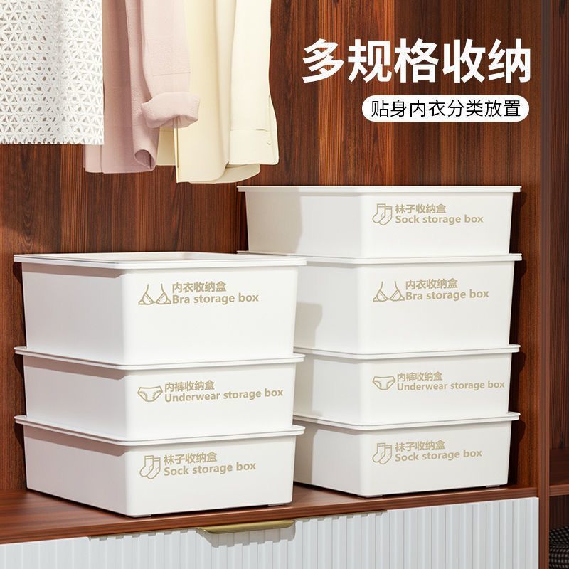 内衣收纳盒塑料放内裤袜子文胸分格整理箱宿舍收纳神器三