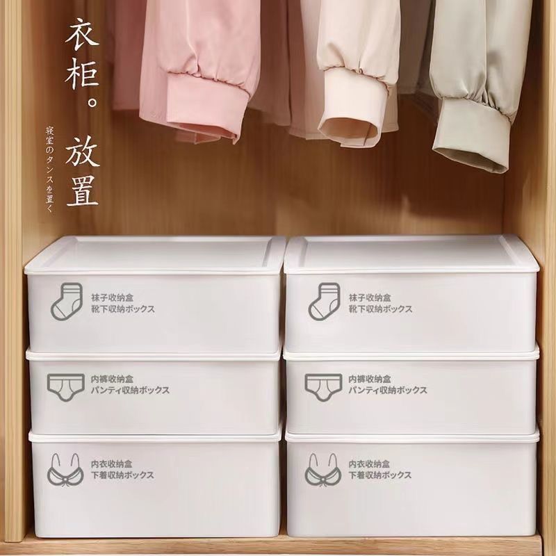 内衣收纳盒塑料放内裤袜子文胸分格整理箱宿舍收纳神器三