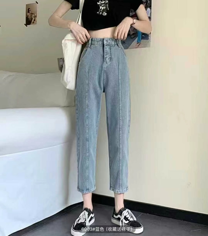 春夏新款女装韩系复古水洗浅色牛仔裤，独立包装带吊牌，码数