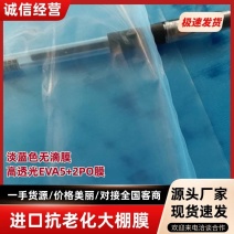 进口抗老化大棚膜，淡蓝色无滴膜，高透光EVA5+2PO膜
