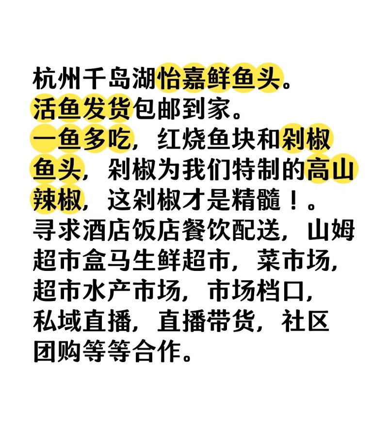 千岛湖大鱼头搭配特制辣椒的剁椒鱼头。千岛湖怡嘉鲜剁椒鱼头