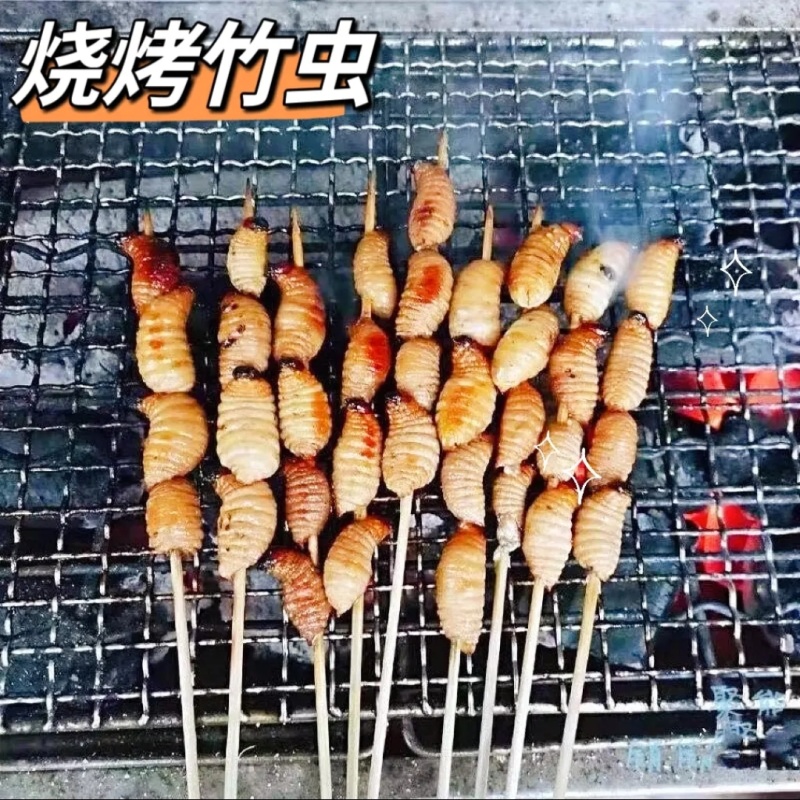 竹笋虫竹虫烧烤椒盐