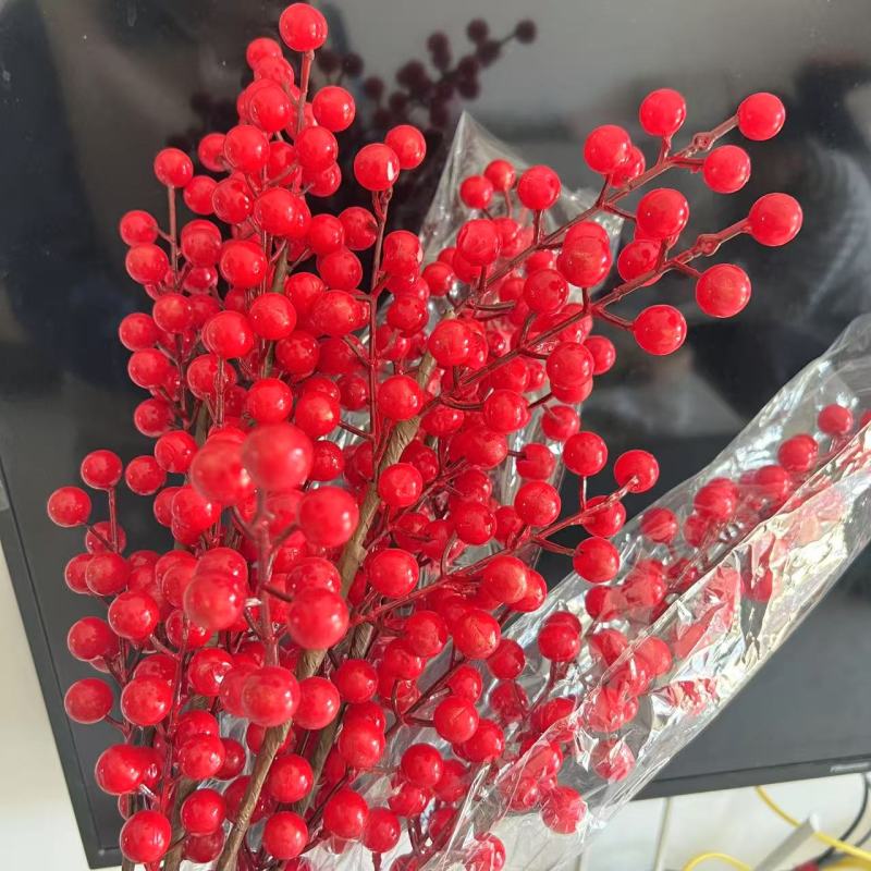 发财果红果冬青果仿真花绢花婚庆家居手捧花