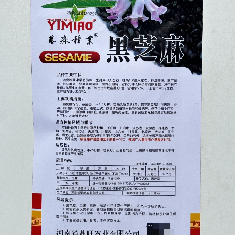 黑芝麻种子春夏芝麻种子早熟丰产滋养用种孑白芝麻种籽菜