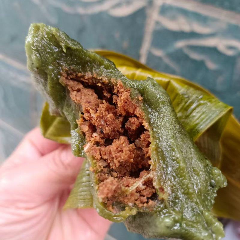 艾叶粑水蜜花粑湖南邵阳隆回水蜜花粑粑特产艾叶粑红糖芝麻豆