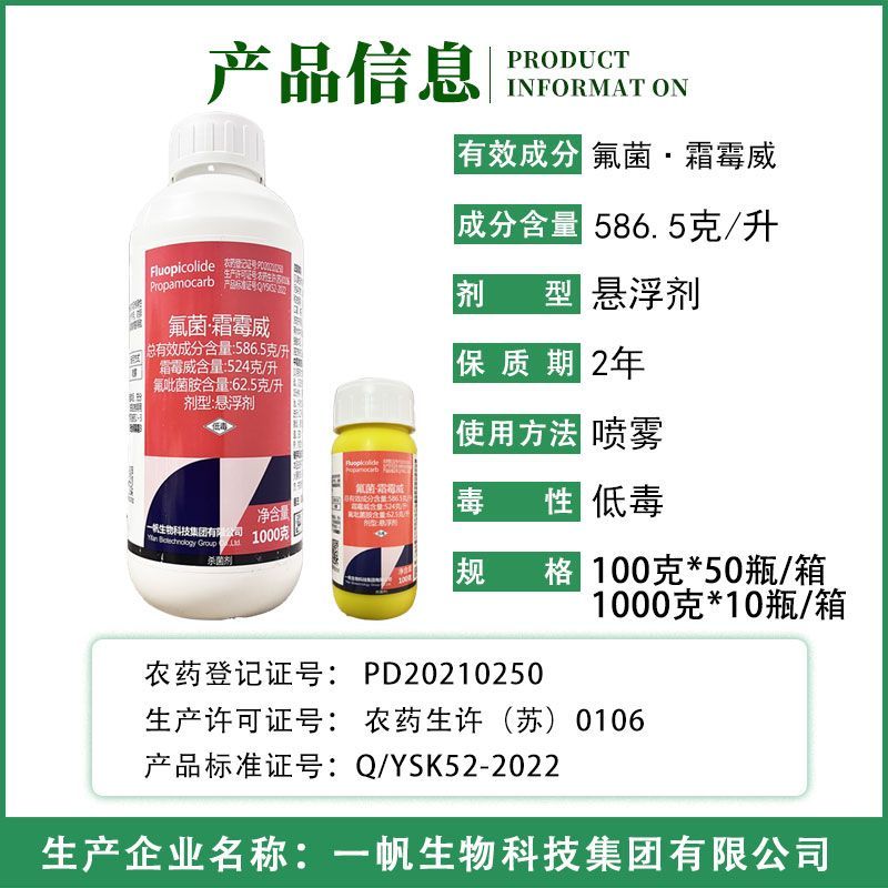 一帆叶青霜586.5克/升氟菌霜霉威番茄晚疫病农药氟吡菌