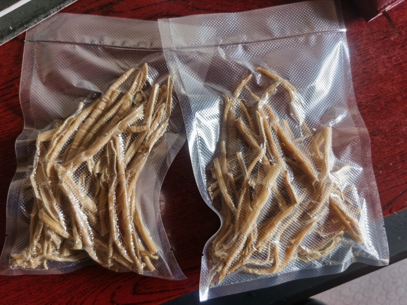 2025年雷竹笋干，盐水煮晒干真空袋包装每袋净重70g。