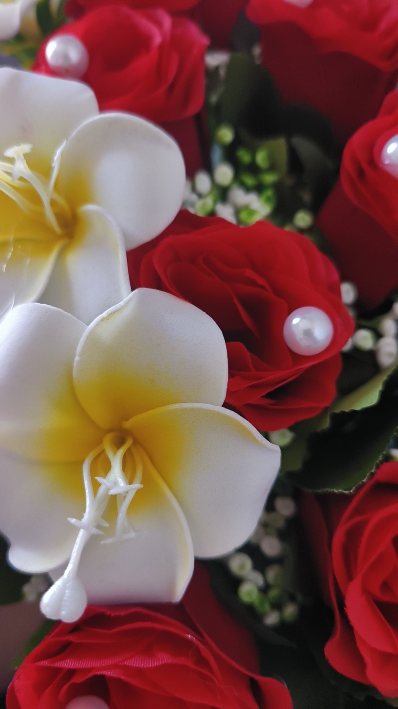 仿真花绢花手捧花百合珍珠玫瑰