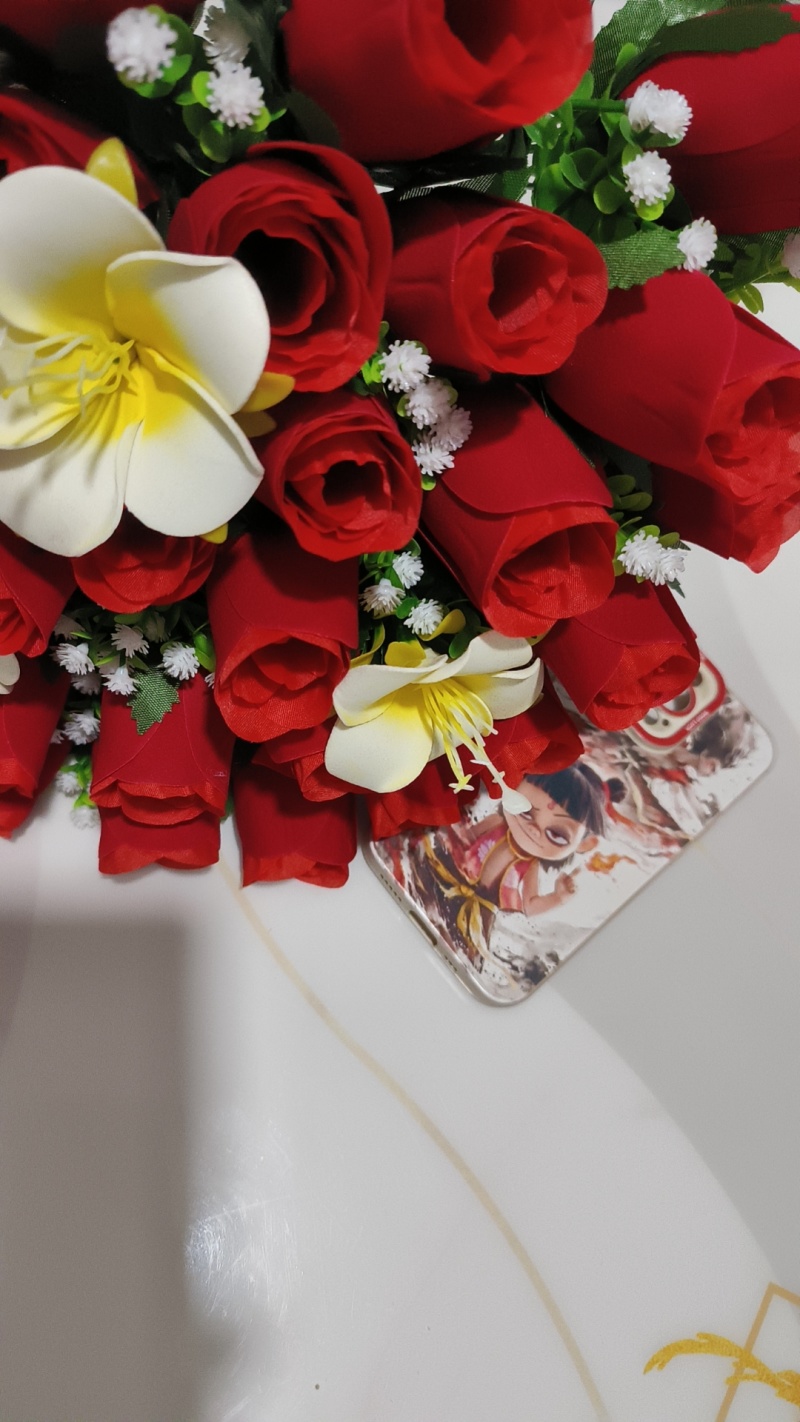 仿真花绢花手捧花百合珍珠玫瑰