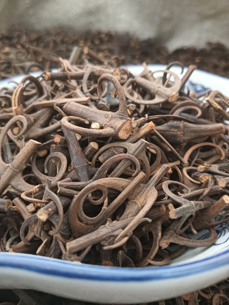 钩藤钩丁双钩实物实拍规格任选鲁赣批发各种中药材