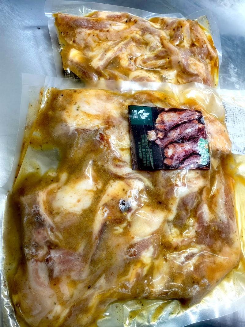 2斤装烧烤羊排生制食材。烧烤夜市排档饭店食材商用批发