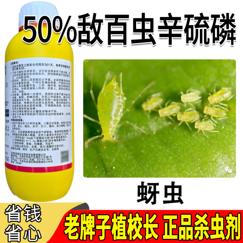 老牌子植校长50%敌百虫辛硫磷棉花蚜虫触杀胃毒杀虫剂