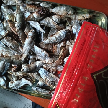 柴火烘干塘鲫鱼