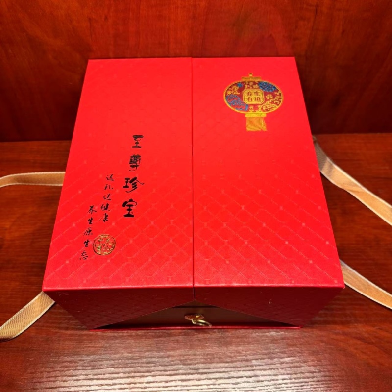 五宝礼盒长白山人参灵芝鹿鞭片鹿茸片人参花包邮