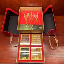 五宝礼盒长白山人参灵芝鹿鞭片鹿茸片人参花包邮