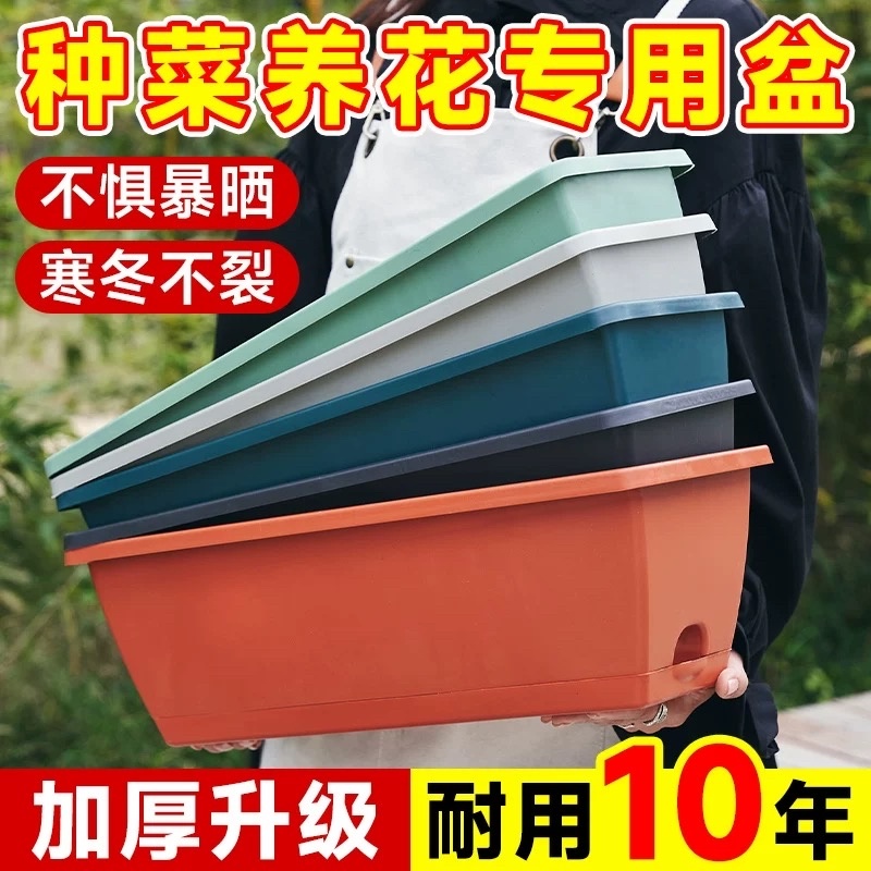 阳台种菜盆种菜神器家庭阳台蔬菜长方形塑料长条花盆槽