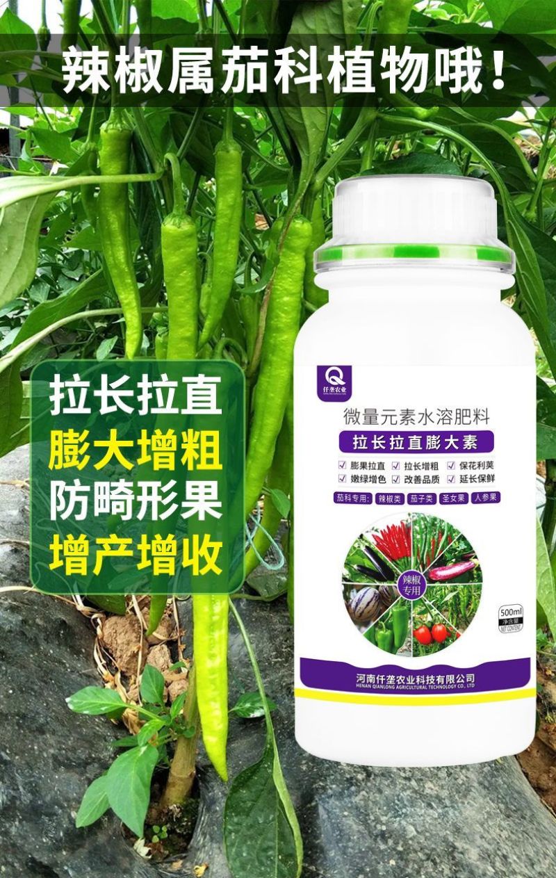 正品辣椒茄子拉长拉直素增粗增大膨大素防裂辣椒顺直