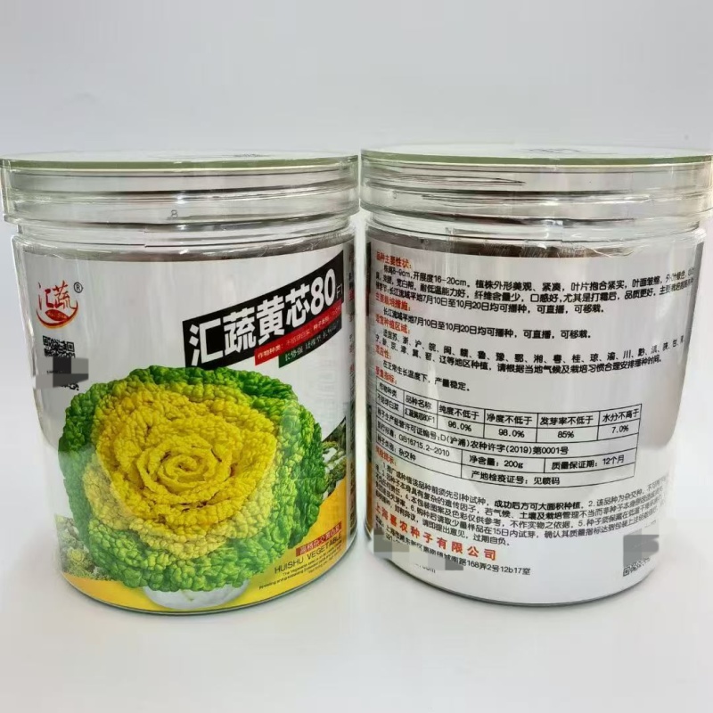 汇蔬黄心80乌塌菜白菜种籽高产耐寒春秋播矮脚白梗黄心乌菜