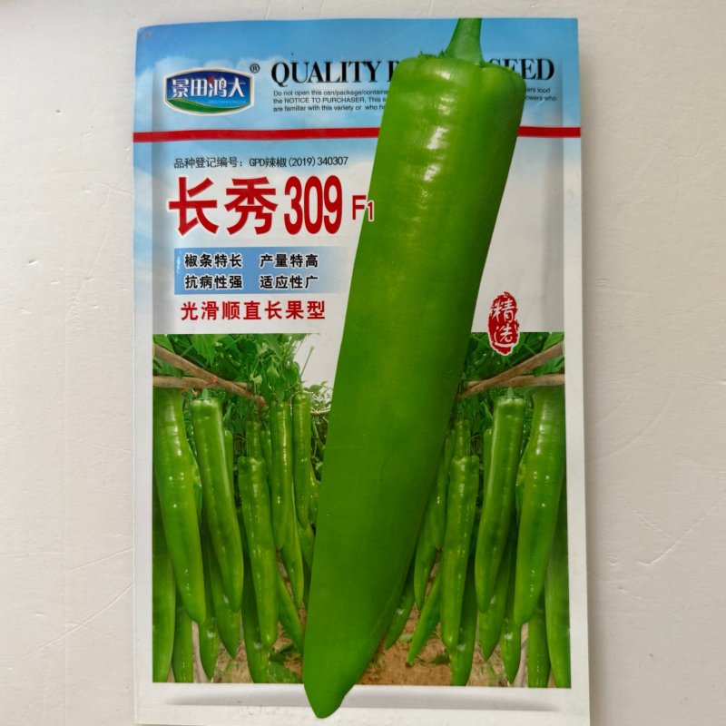 长秀309黄皮尖椒种子中早熟辣味适中耐高温耐湿春秋种植