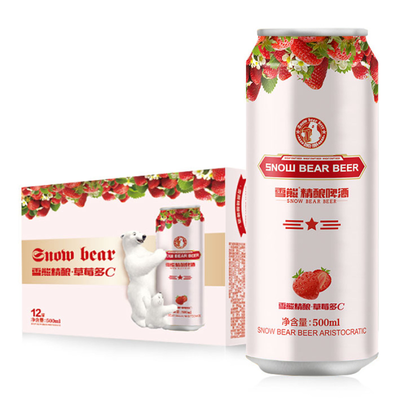 雪熊精酿草莓多C500ml×12罐
