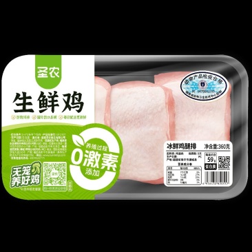圣农鸡腿排360g去骨带皮纯肉鲜嫩去骨鸡腿肉方便快捷家庭