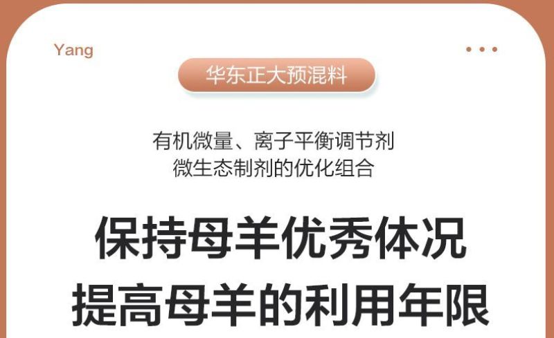 华东正大4%母羊预混料营养丰富易消化上胎率高产羔量多饲料