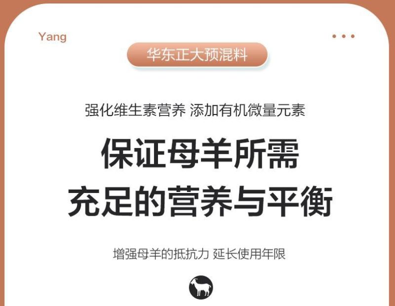 华东正大4%母羊预混料营养丰富易消化上胎率高产羔量多饲料