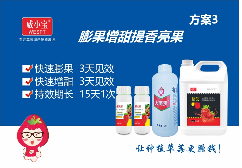 膨果增甜草莓肥料方案3草莓增甜提香专用有机肥料水溶肥