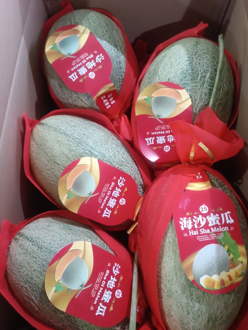 海南哈密瓜晓蜜25号箱装货，产地直发，货源充足，口感脆甜
