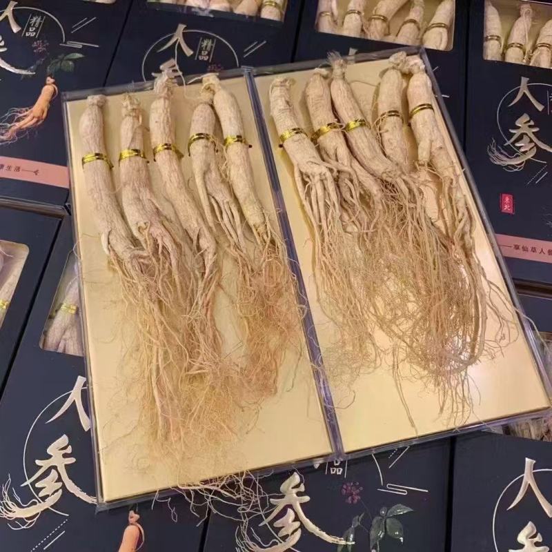 精品人参小黑盒一套两盒带手提袋