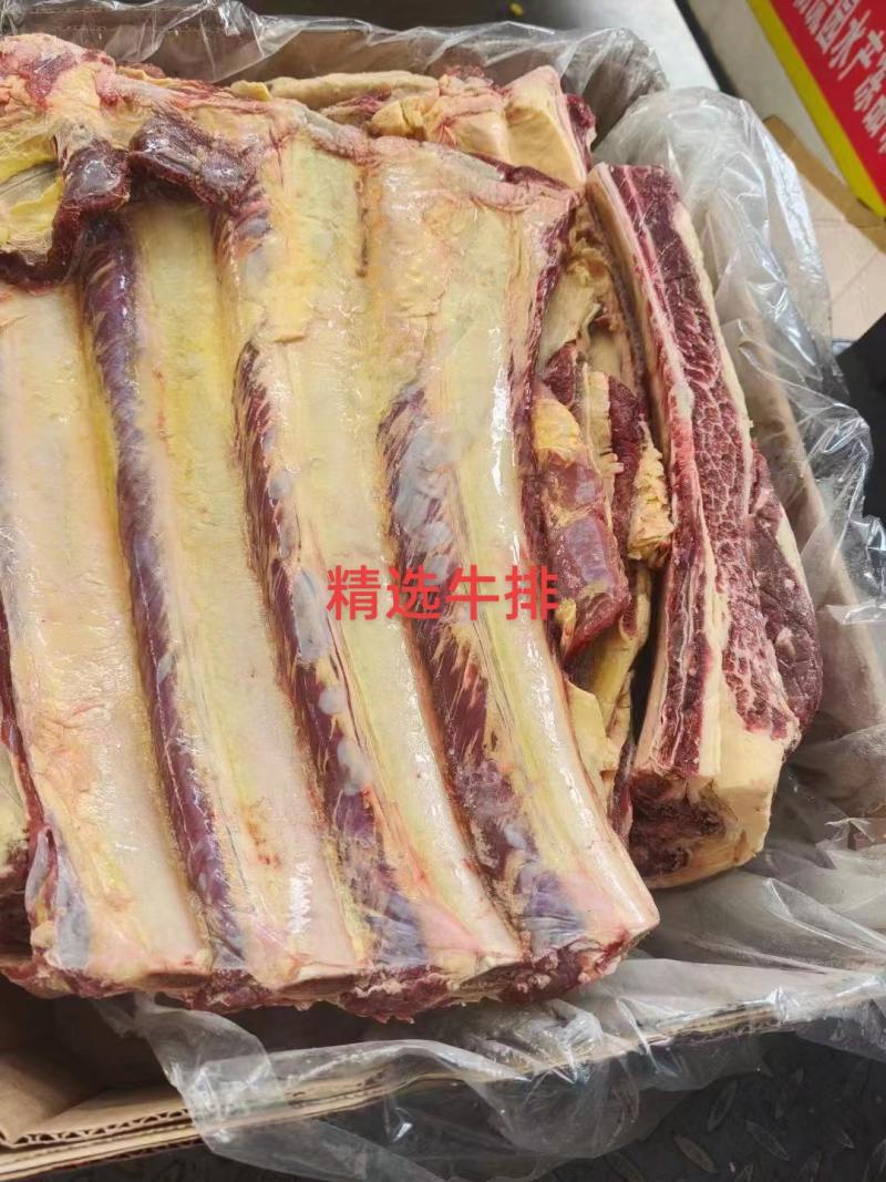 牛排实拍，颜色鲜亮，带肉率高，适合酱牛骨店，牛肉汤店