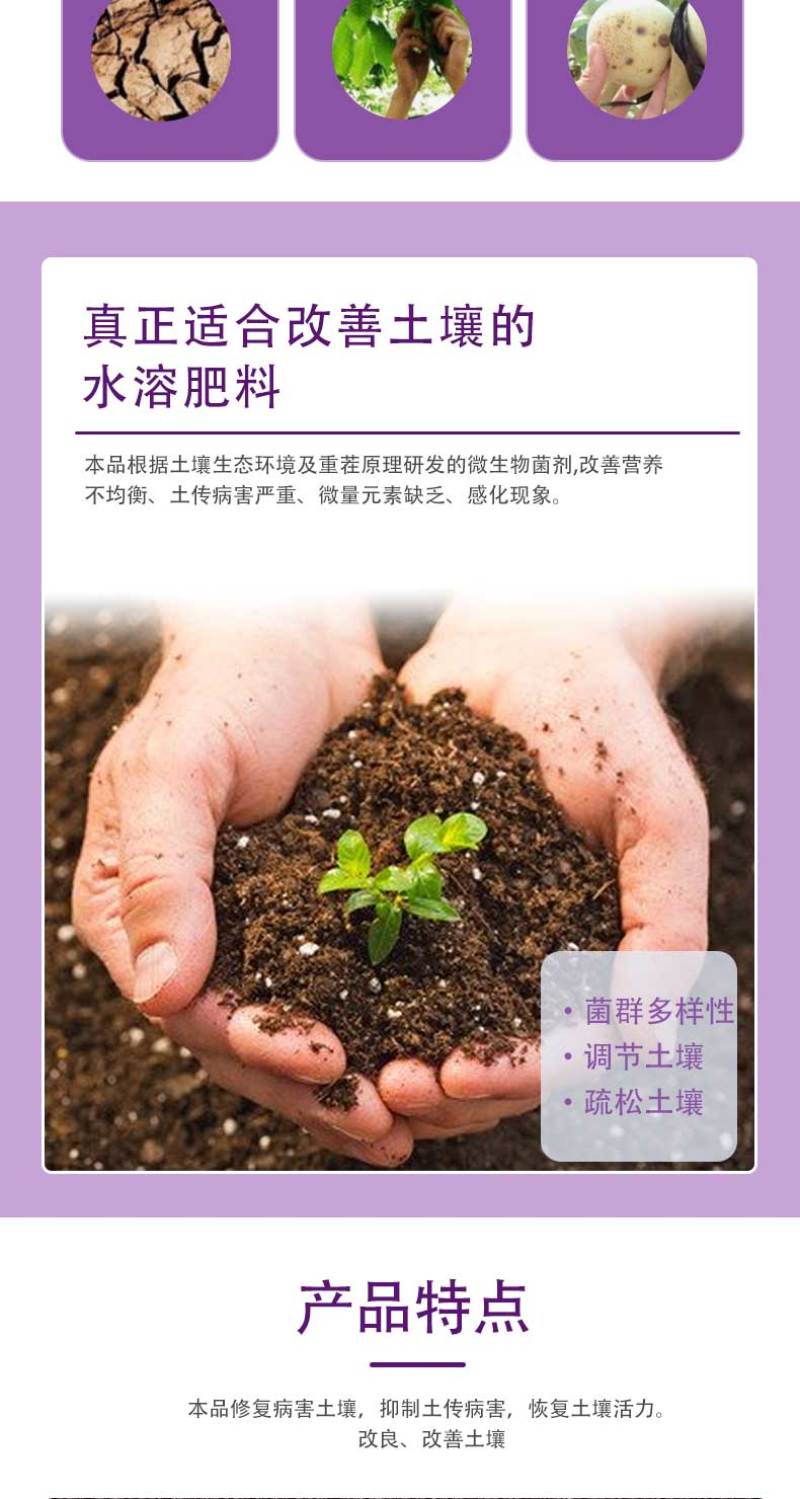 松土菌微生物菌剂调理酸碱提高肥力疏松土壤瓜果蔬菜