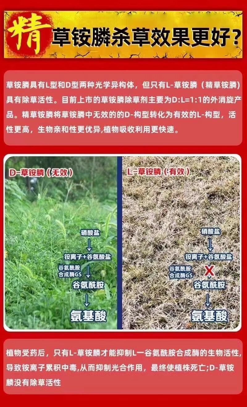 10斤三农精草铵膦铵盐小飞蓬牛筋草杀恶性杂草除草剂