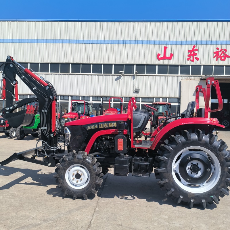 1004农用四驱拖拉机前挖后旋一机多用水旱两用打田机