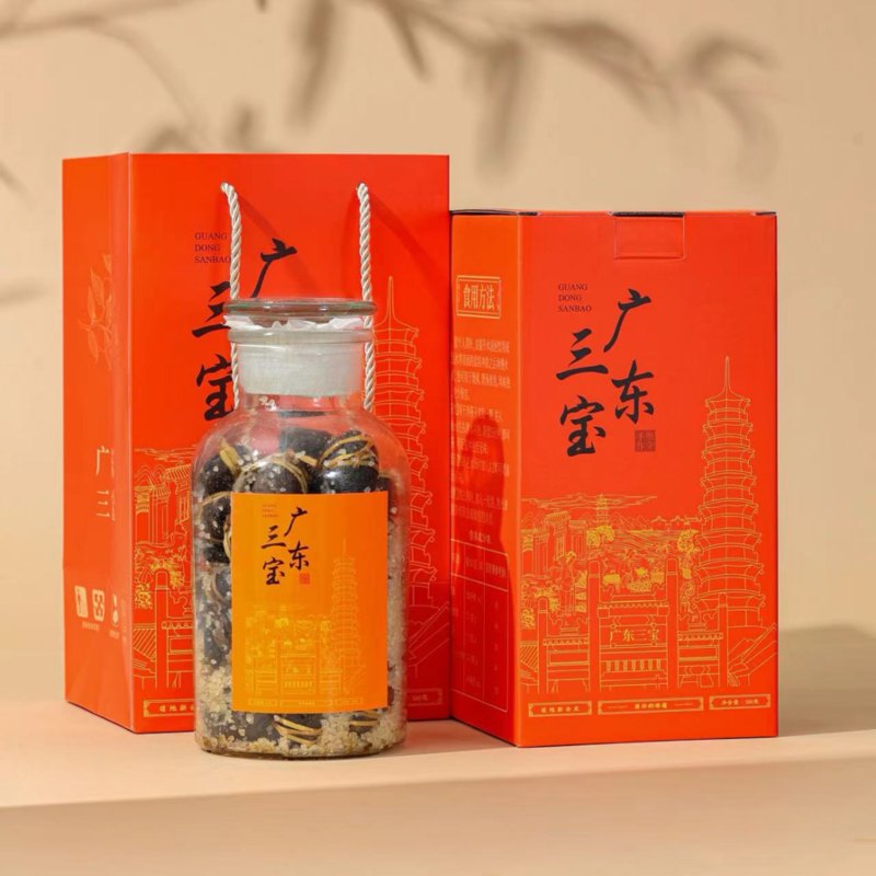 批发广东新会三宝扎陈皮扎橄榄礼盒装500g