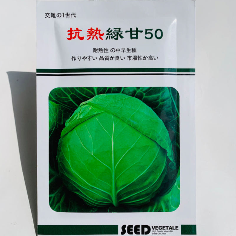 抗热绿甘50甘蓝种子耐裂球三系杂交甘蓝种籽耐热圆包菜种子