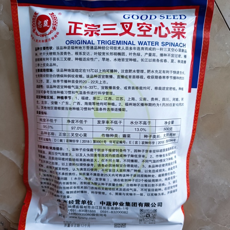 正宗三叉空心菜种子大叶空心菜种子产量高雍菜种子通心菜蓊菜