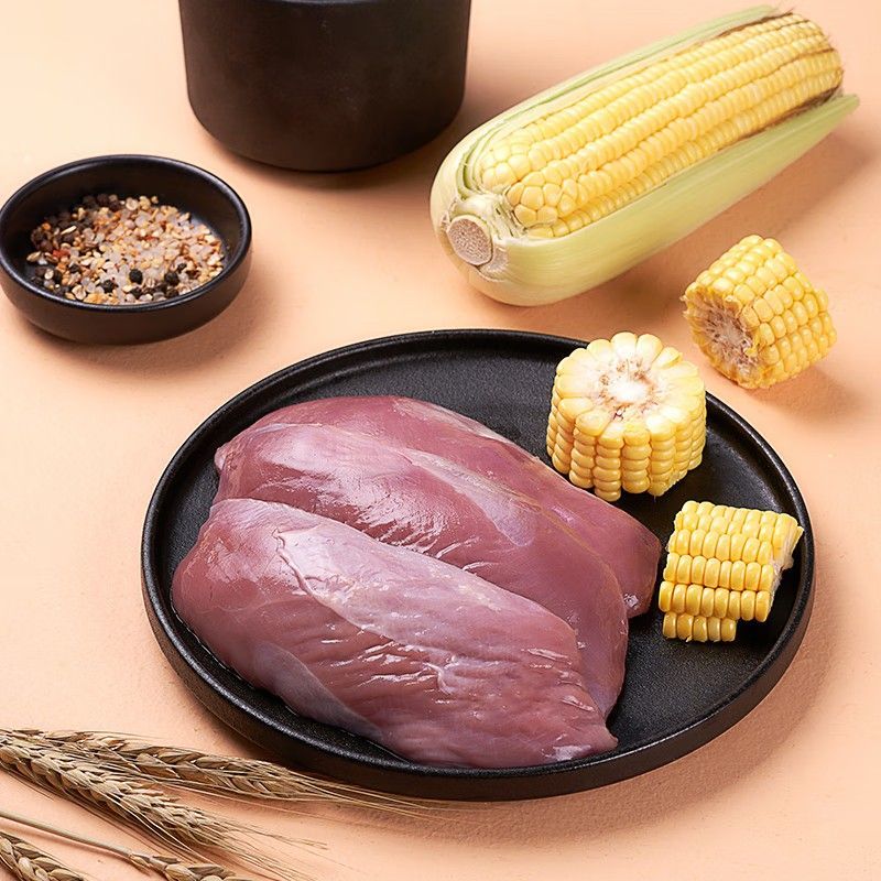 众客冰鲜鸭胸肉冷冻新鲜去皮商用健身鸭大胸批发宠物猫狗