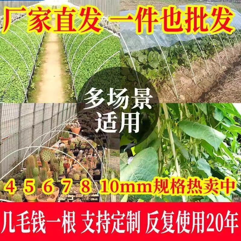 大棚支架拱杆蔬菜家用温室骨架实心玻璃纤维杆新型小拱棚棒