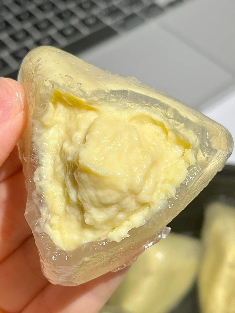 榴莲冰粽,猫山王榴果肉含量超40%,冰皮粽子