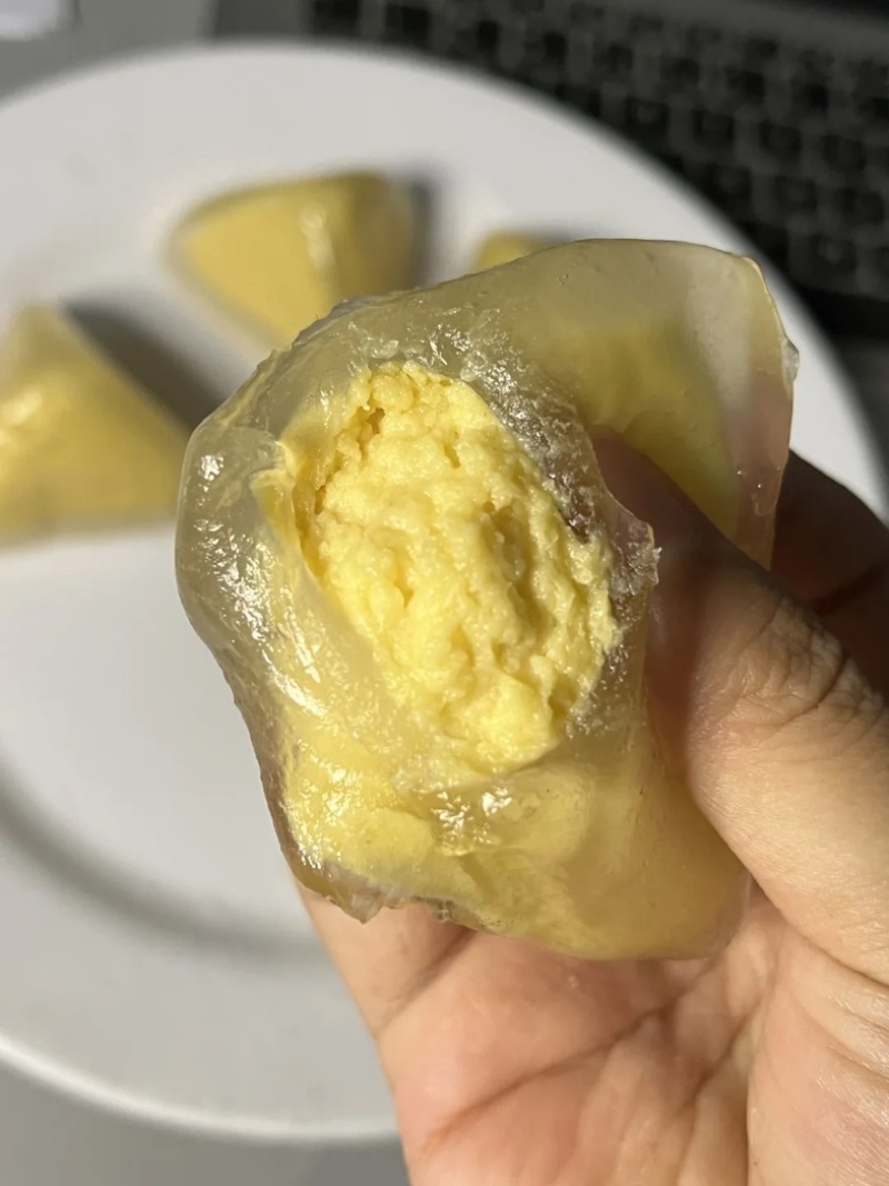 榴莲冰粽,猫山王榴果肉含量超40%,冰皮粽子