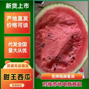 精品山东潍坊甜王西瓜个大皮薄产地直供甜度高货源充足欢迎