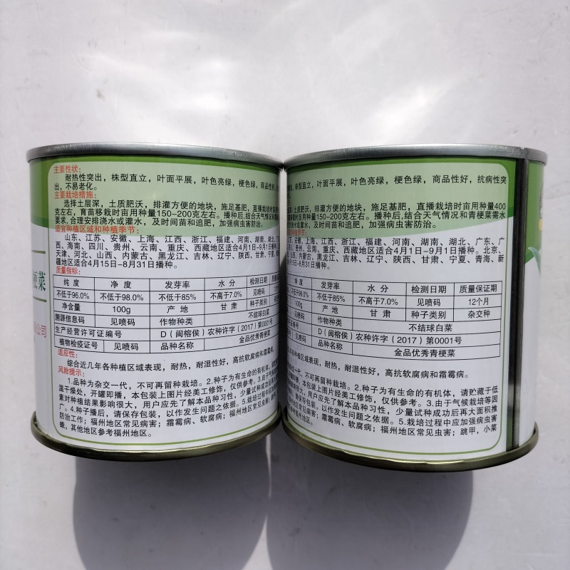 金品优秀青梗菜种子耐热青菜种籽鸡毛菜种籽小青菜籽