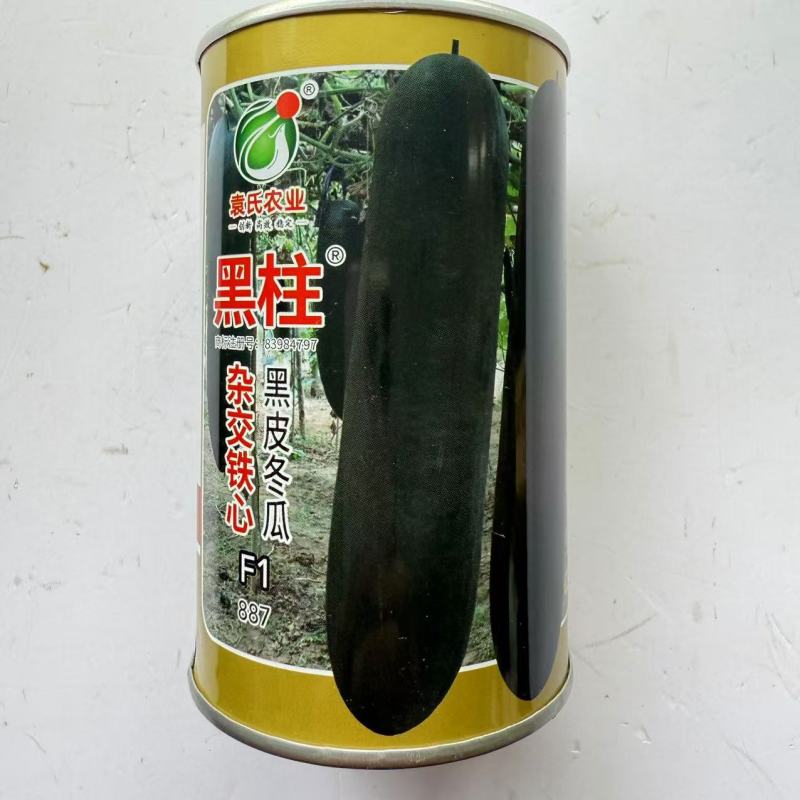 黑柱杂交铁心黑皮冬瓜种子瓜型长柱型皮墨黑色肉厚龙腔小