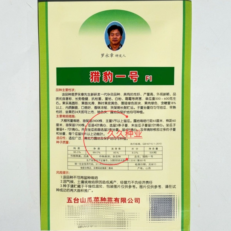 猎豹一号一代杂交花皮豹纹甜瓜种子颜色美甜度高
